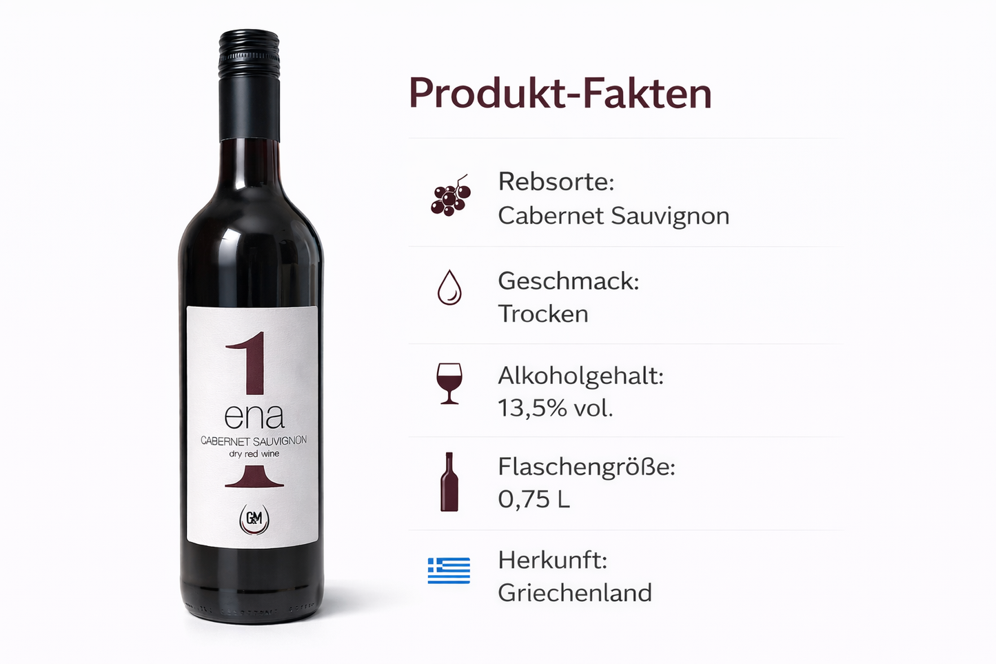 Cabernet Sauvignon trocken – Griechischer Rotwein 0,75L | Kräftig & Vollmundig