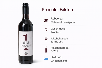 Cabernet Sauvignon trocken – Griechischer Rotwein 0,75L | Kräftig & Vollmundig