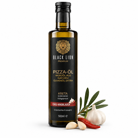 Black Lion Premium Pizzaöl Chili-Knoblauch – Natives Olivenöl Extra – 500 ml