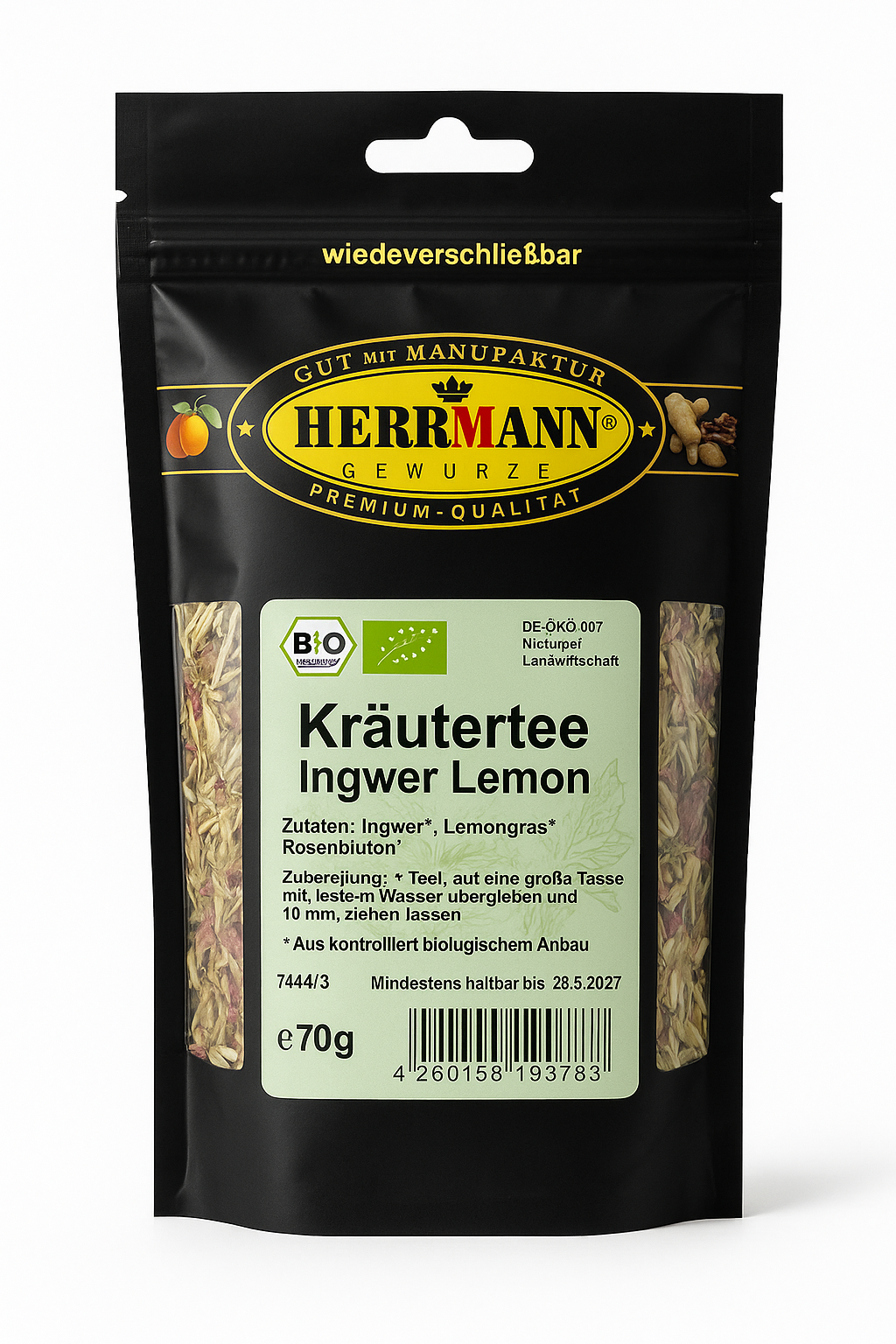 Kräutertee Ingwer Lemon Bio 70g