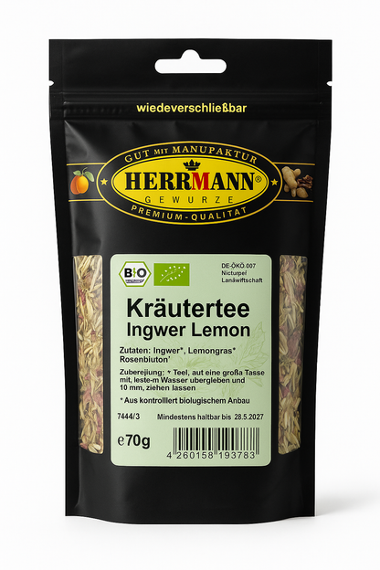 Kräutertee Ingwer Lemon Bio 70g