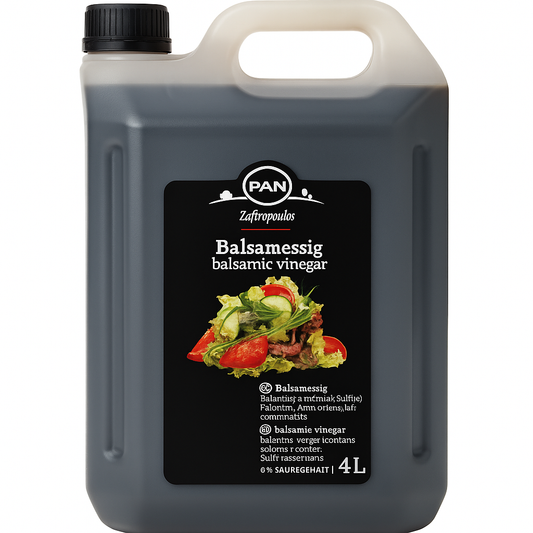 Balsamico Essig Dunkel 4 L – Aceto Balsamico aus Griechenland – Ohne Zuckerzusatz – 100 % Natürlich – Für Salate, Marinaden & Küche