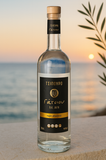 Gatsios Tsipouro ohne Anis – 700ml 40% | Traditioneller griechischer Tresterbrand