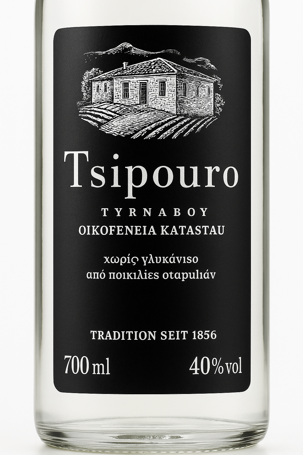 Katsaros Tsipouro 700ml – Griechischer Tresterbrand ohne Anis | 40% vol | Original aus Griechenland