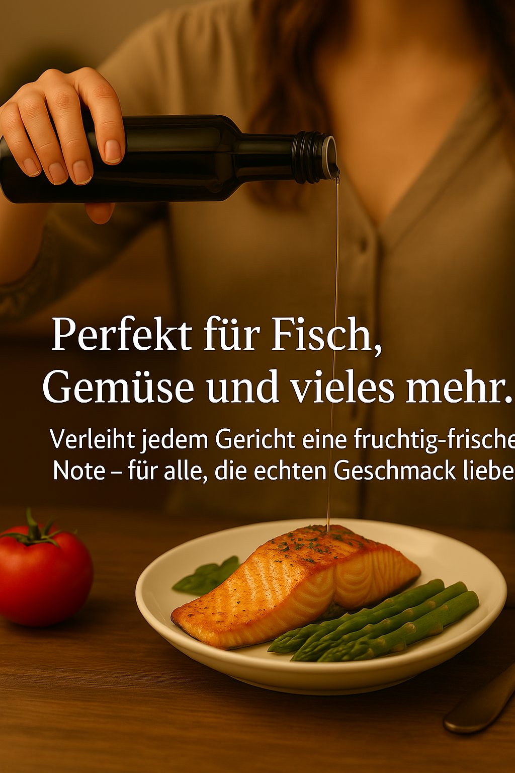 Olivenöl mit Zitrone – Asterius, Premium Würzöl, 250 ml Glasflasche