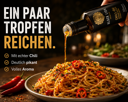Black Lion Premium Chili-Olivenöl extra nativ – Chili & Würzöl mit echter Chili – kaltgepresst – ohne künstliche Zusätze – 500 ml