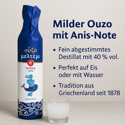 Ouzo Meltemi – Premium Ouzo aus Griechenland mit Anisgeschmack, 700 ml, 40 % vol.