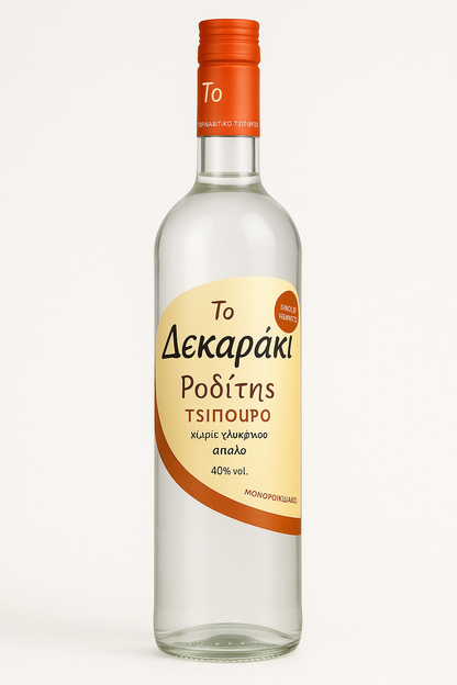 Dekaraki Tsipouro Roditis – Reiner Genuss ohne Anis | Griechischer Premium-Tsipouro, 700 ml