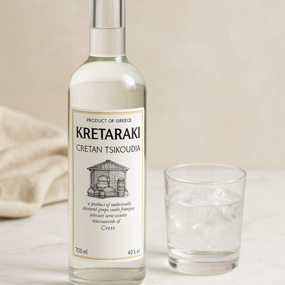 Tsikoudia Kreta Raki (Tsipouro) - Kretaraki ohne Anis 700ml mit