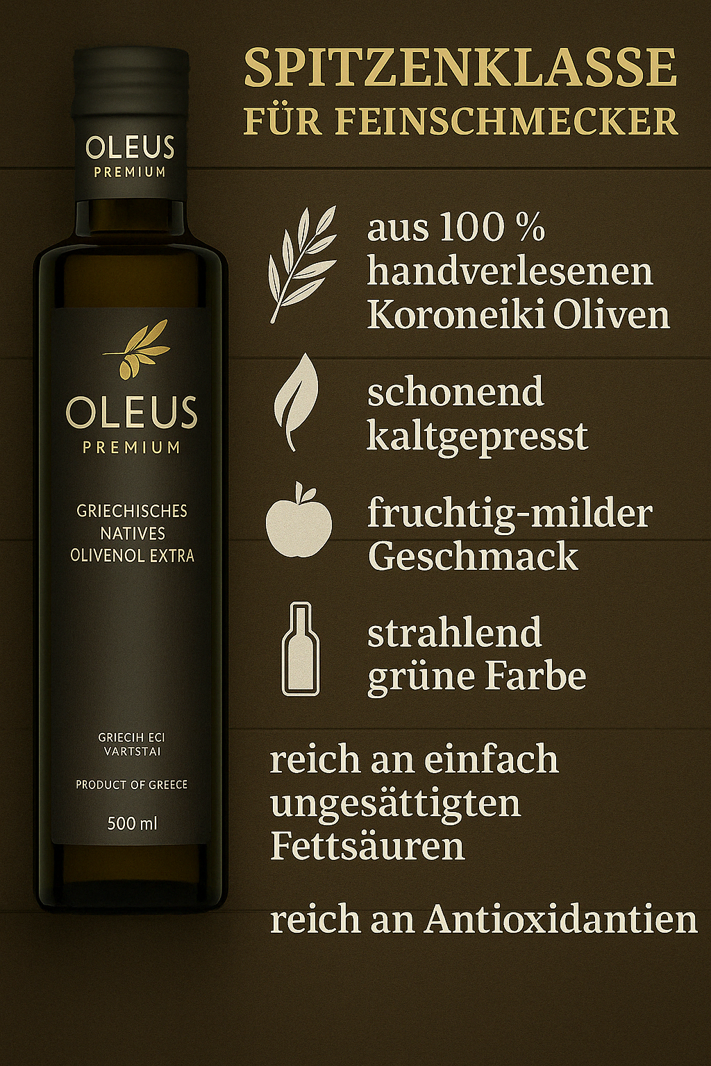 Oleus griechisches Olivenöl extra nativ - AWARD (6x500ml (3L.))