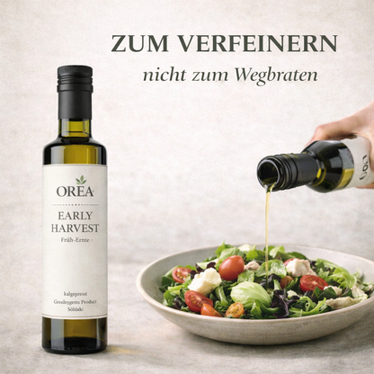 OREA Early Harvest Natives Olivenöl Extra – Olivenöl zum Verzehr, ohne Künstliche Zusätze – 500 ml | ⭐Sehr hoher Polyphenolgehalt