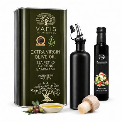 OREA Auswahl – 5L Extra Natives Olivenöl aus Kreta + Premium-Dosierflasche & Balsamico | Ernte 2025/26