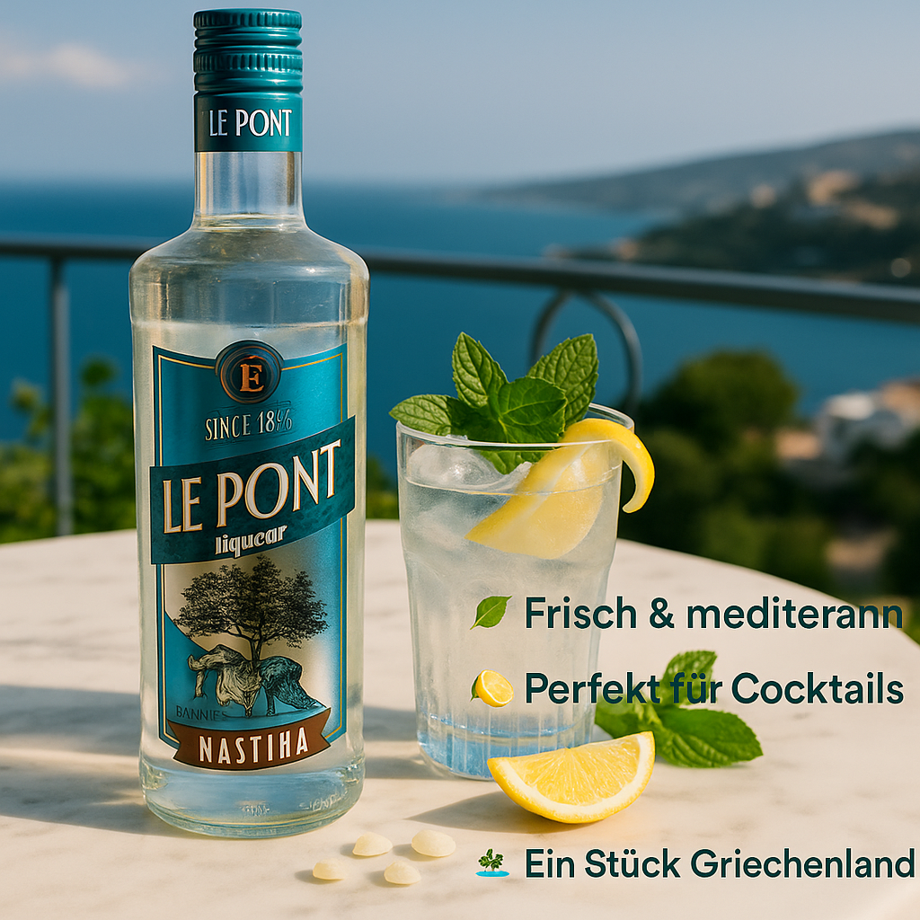 Le Pont Griechischer Mastiha Likör – Original Chios Spirituose (2x 700ml) für Cocktails & Aperitifs
