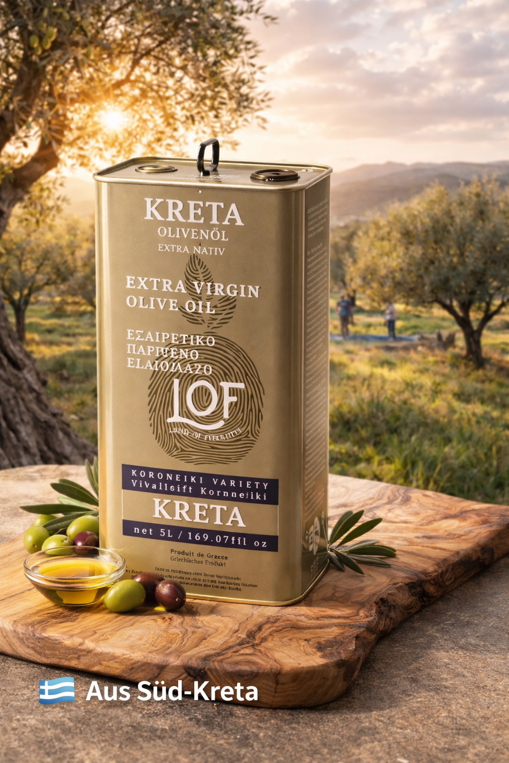 Kreta LOF griechisches Olivenöl 5 Liter extra nativ Kanister (mindesthaltbar unter 12 Monate)