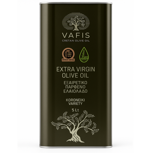 VAFIS Olivenöl 5L – 100 % Koroneiki aus Kreta – Frische Ernte - extra nativ griechisches Olivenöl