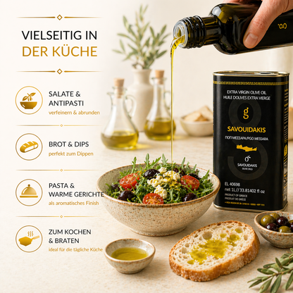 Golden Creta, natives Olivenöl extra aus Kreta 1 Liter Kanister, frische Ernte