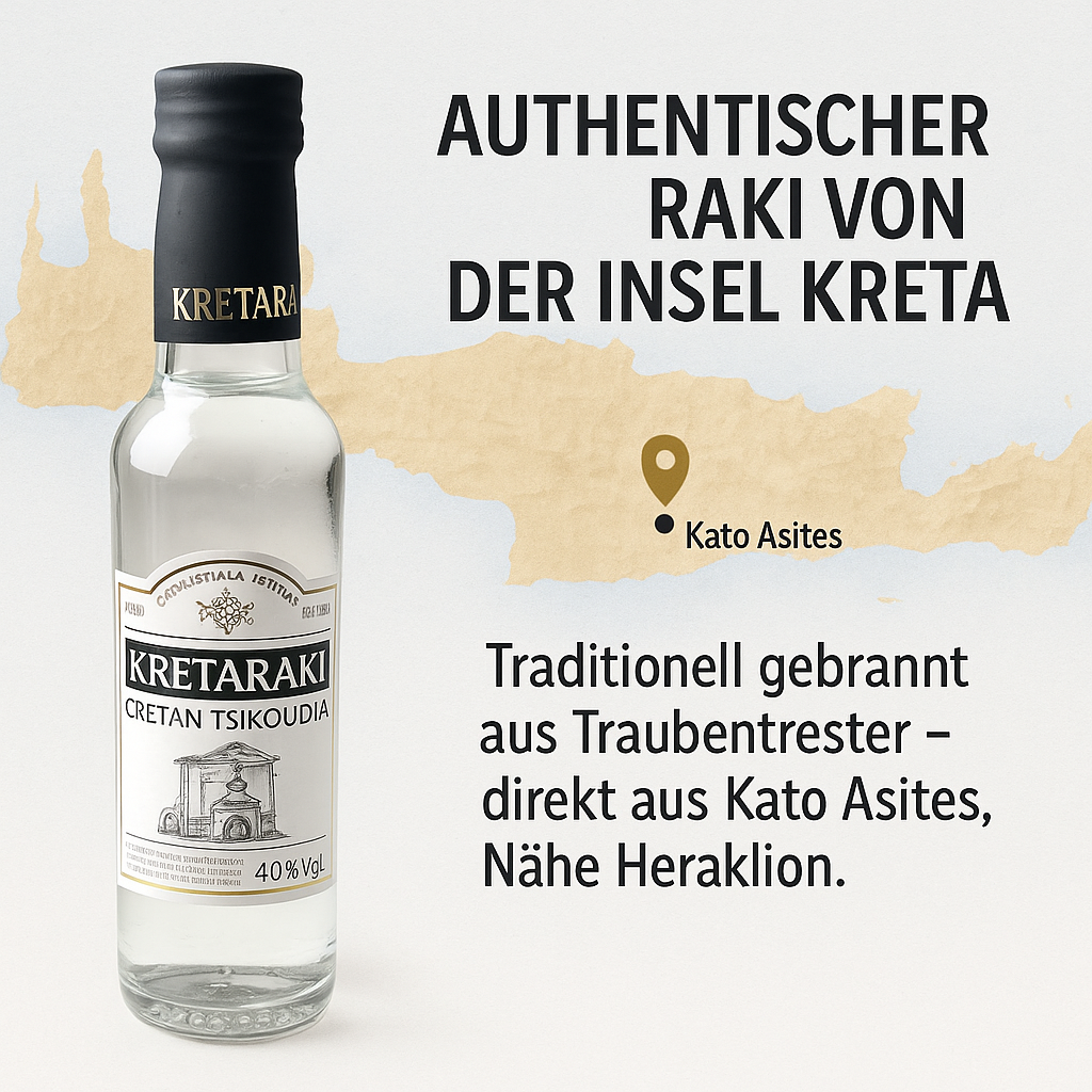 Tsikoudia Kreta Raki (Tsipouro) - Kretaraki ohne Anis 200ml