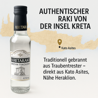 Tsikoudia Kreta Raki (Tsipouro) - Kretaraki ohne Anis 200ml