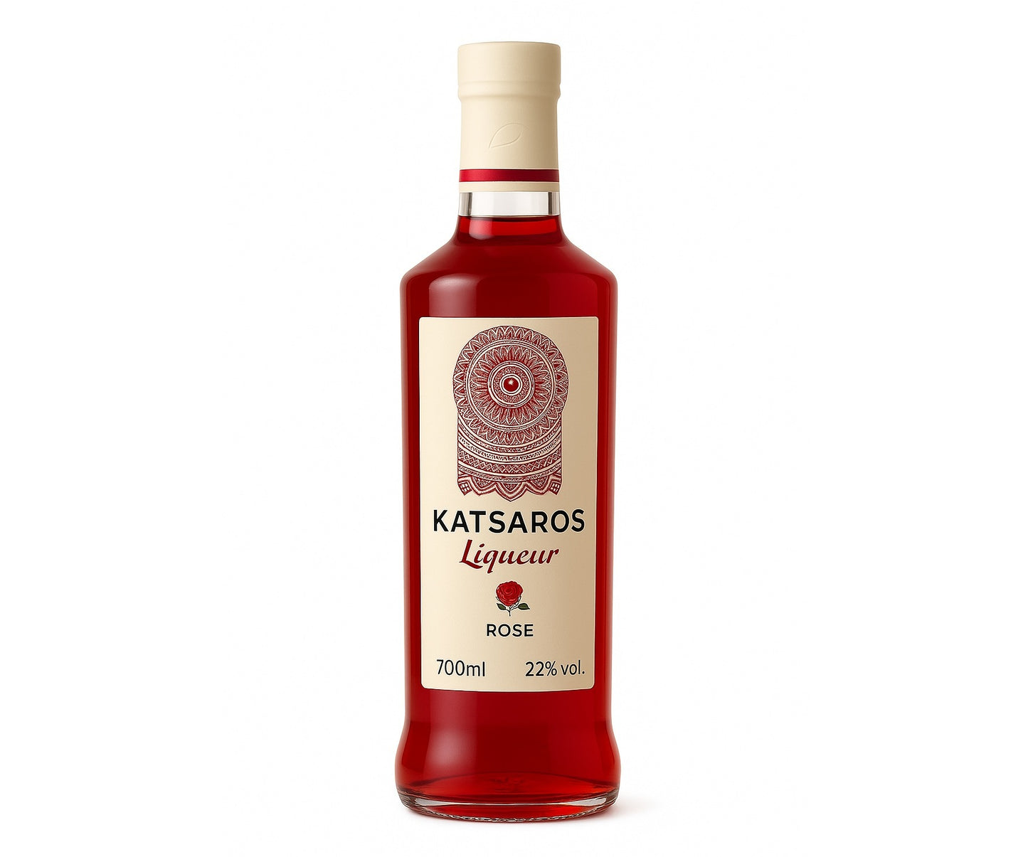 Katsaros Rosenlikör 700ml – Griechischer Likör mit Rosenduft, ideal als Aperitif oder für Cocktails & Desserts