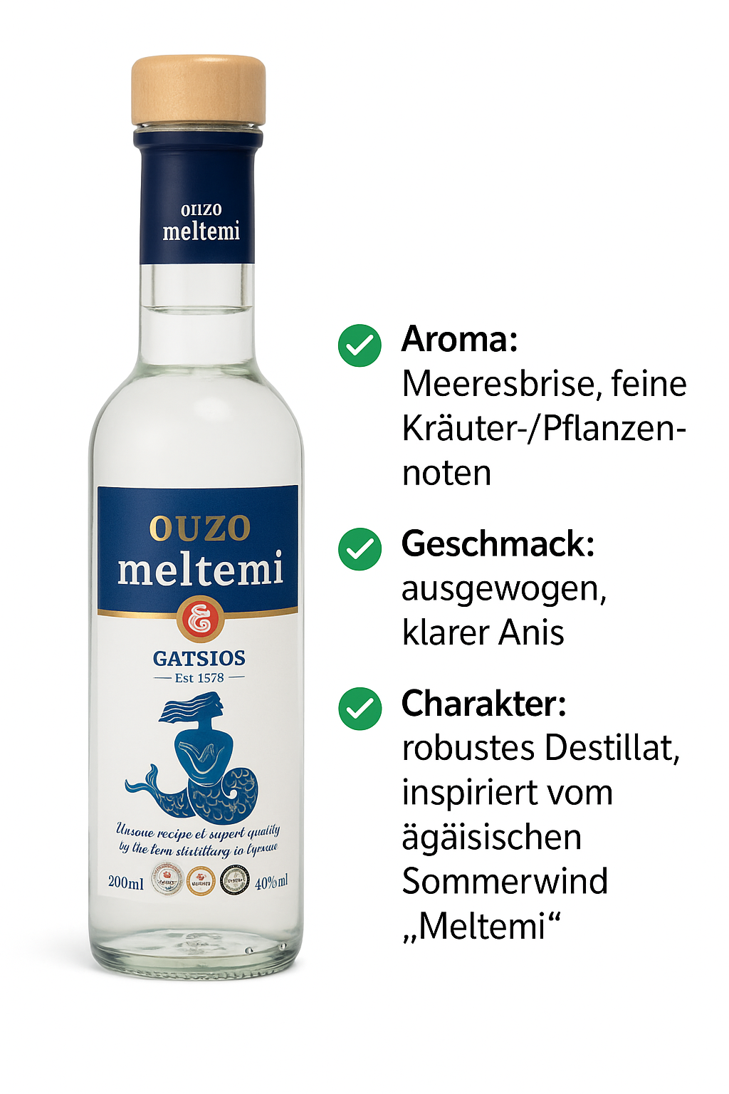 griechischer Ouzo Meltemi Gatsios 200ml