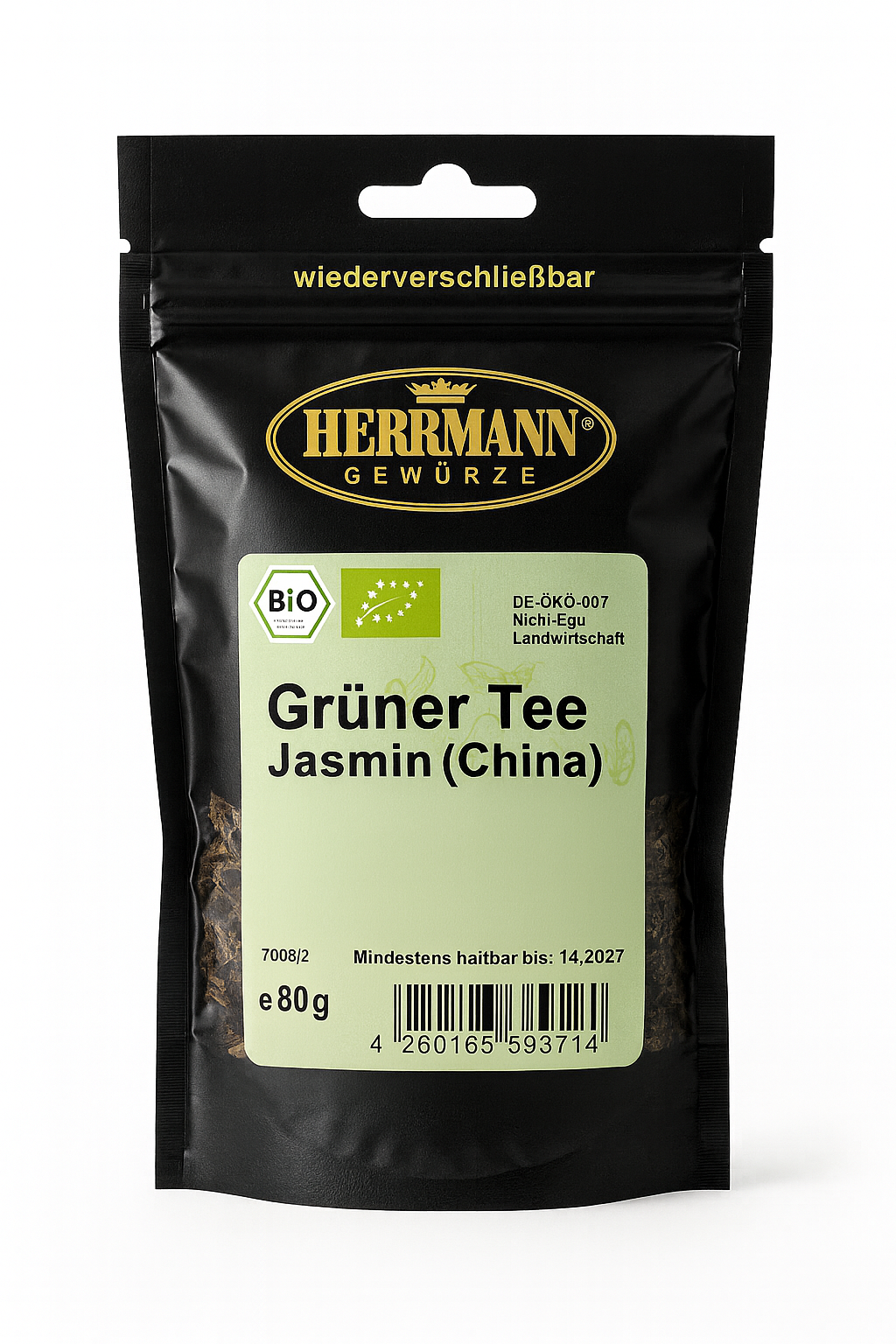 Grüner Tee Jasmin Bio 80g