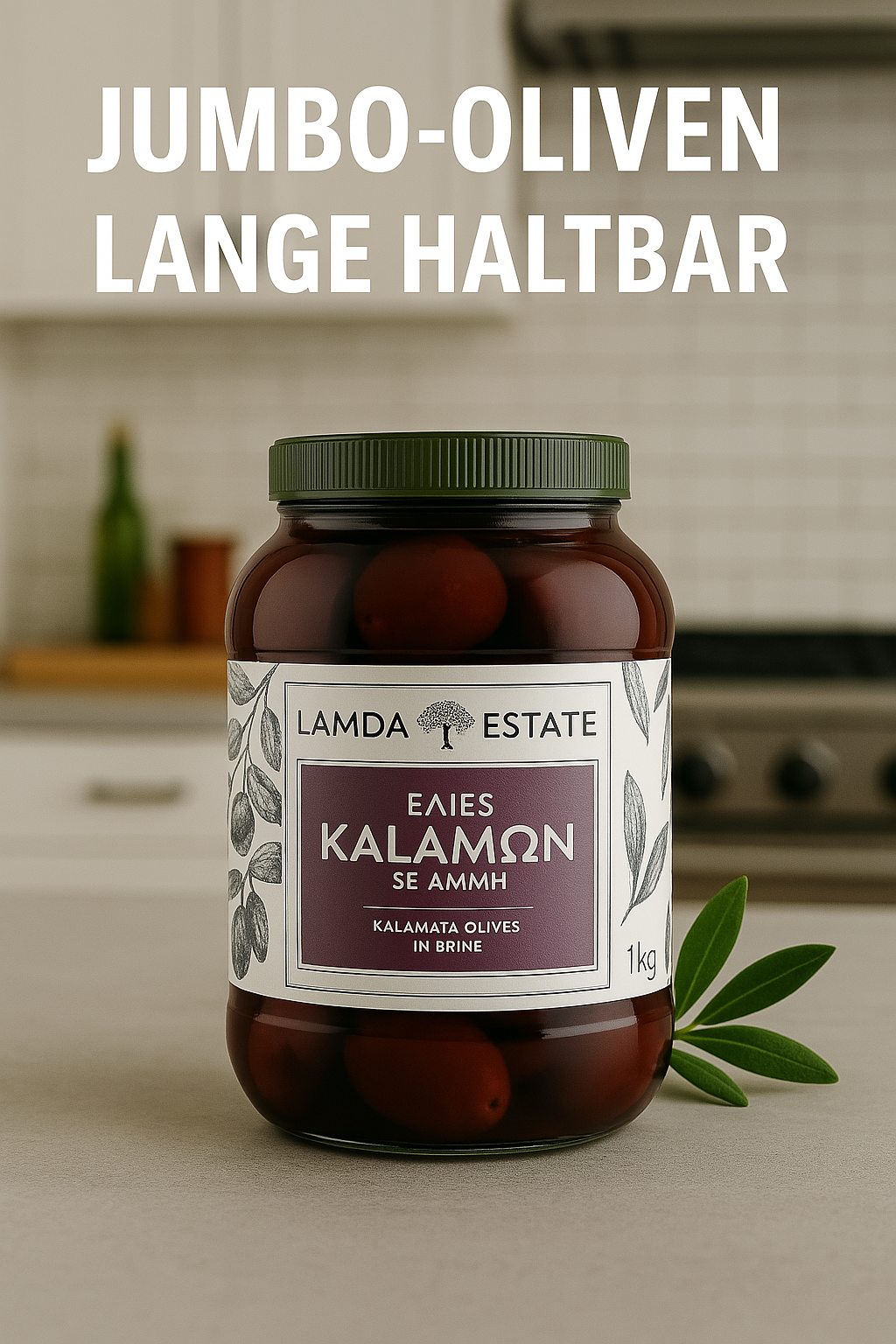 Lamda Estate - Kalamata schwarze griechische Oliven 3x 1Kg