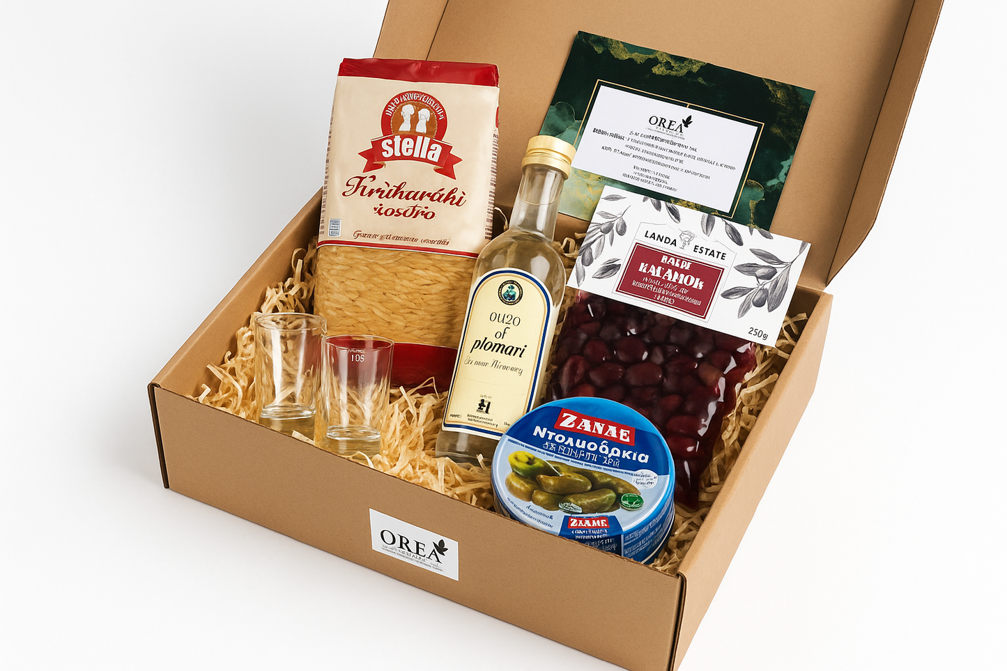Ouzo Abend – Meze & mehr Box OREA-Feinkost.de - Geschenk Box, Präsentkorb