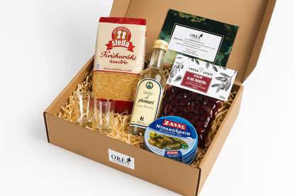 Ouzo Abend – Meze & mehr Box OREA-Feinkost.de - Geschenk Box, Präsentkorb