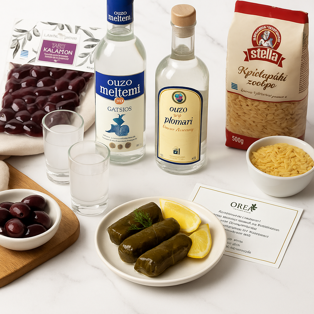 Ouzo Abend – Meze & mehr Box OREA-Feinkost.de - Geschenk Box, Präsentkorb