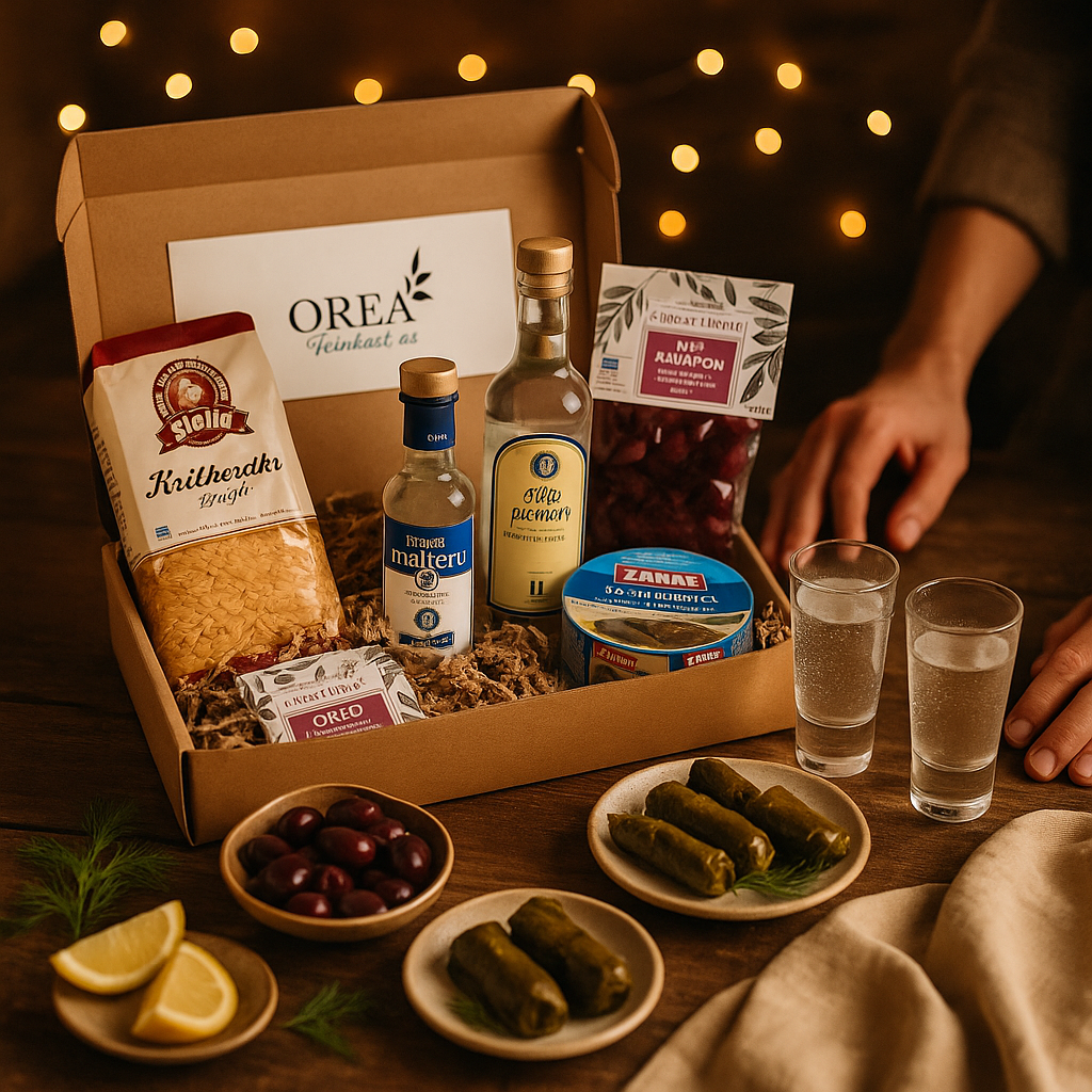 Ouzo Abend – Meze & mehr Box OREA-Feinkost.de - Geschenk Box, Präsentkorb