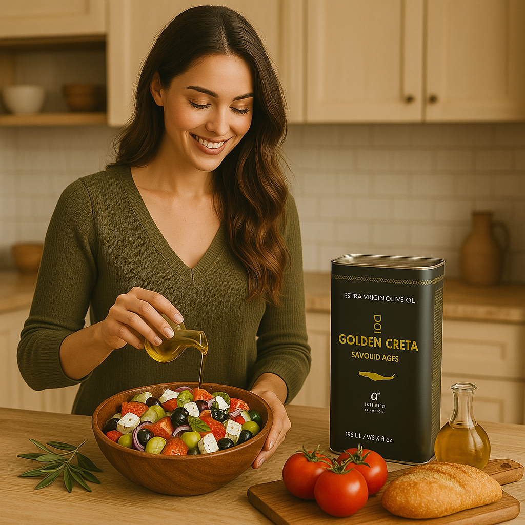 Golden Creta, natives Olivenöl extra aus Kreta 1 Liter Kanister, frische Ernte