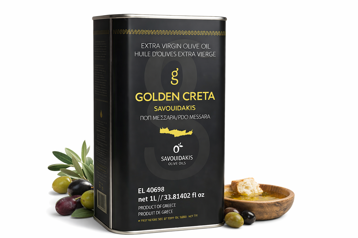 Golden Creta, natives Olivenöl extra aus Kreta 1 Liter Kanister, frische Ernte