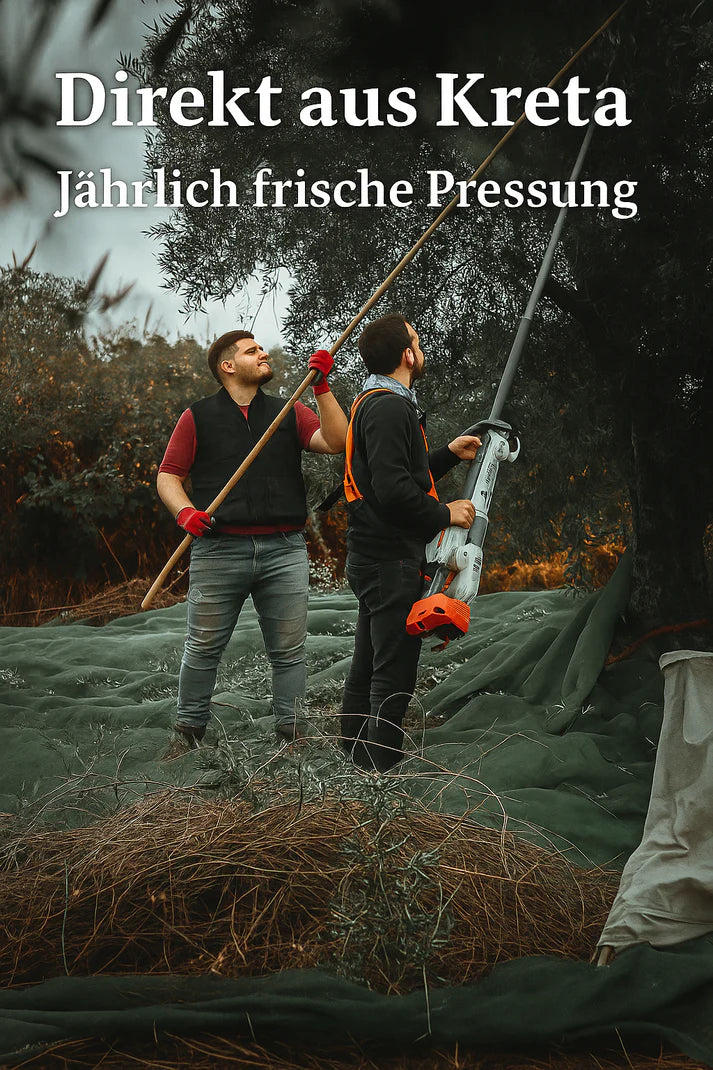 Kreta Olivenöl 1L + Kalamata Oliven 250g gratis | Probierset für Griechischen Bauernsalat | Extra Nativ, Kaltgepresst