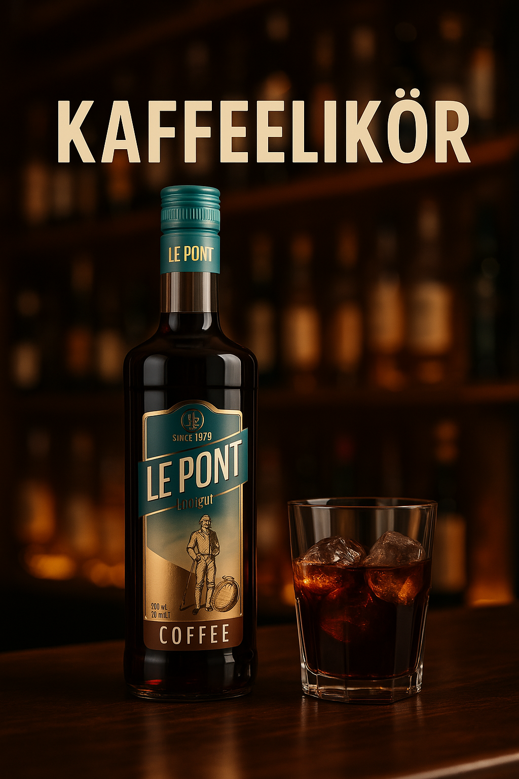 Le Pont Kaffelikör 700ml – Hochwertiger Kaffeelikör für Espresso Martini & edle Cocktails | Vollmundig & aromatisch