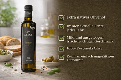 Oleus griechisches Olivenöl extra nativ - AWARD 1 Liter (2x500ml)