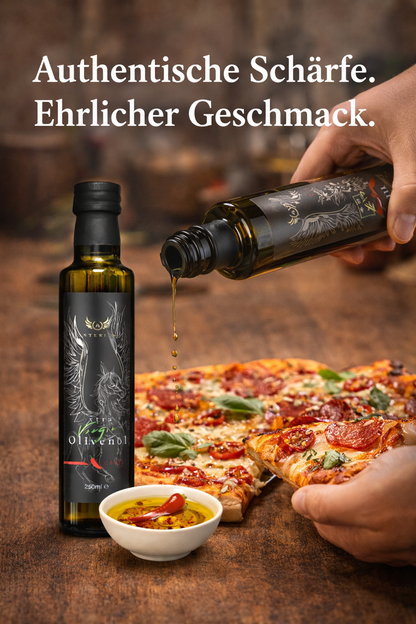 Asterius Würzöl Chili – Kaltgepresstes Olivenöl Extra Nativ, 250ml | Limitierte Menge 🍃Mindestens bis 09/26 haltbar