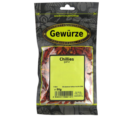 Chillies ganz Gewürz 50g