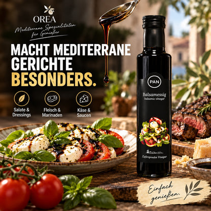 Aceto Balsamico Essig Dunkel 250 ml – Premium Qualität, Ohne Zuckerzusatz