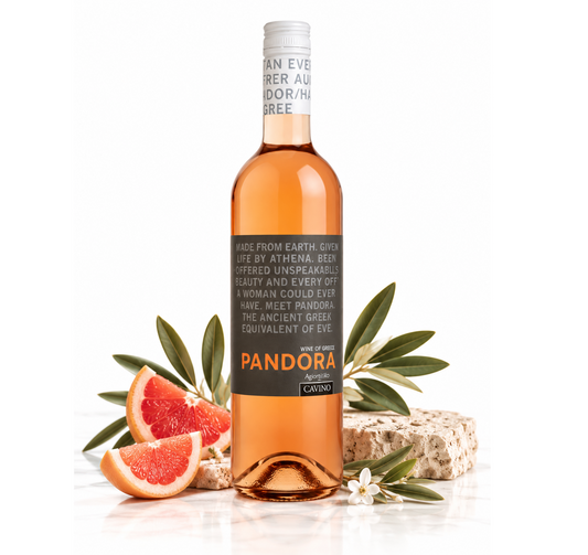 Cavino Pandora Agiorgitiko – griechischer Roséwein trocken 750 ml mit Grapefruit, Olivenzweigen und Naturstein