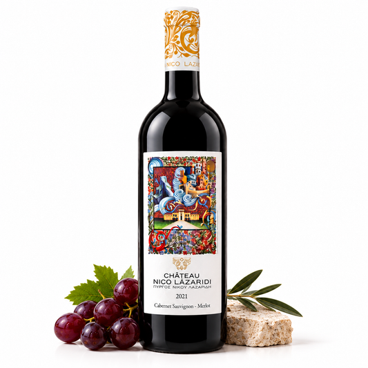 Château Nico Lazaridi Rotwein 2021 – Trocken, Cabernet Sauvignon & Merlot, 750 ml | Griechenland