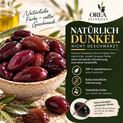Lamda Estate - Kalamata schwarze griechische Oliven Jumbo (1Kg)