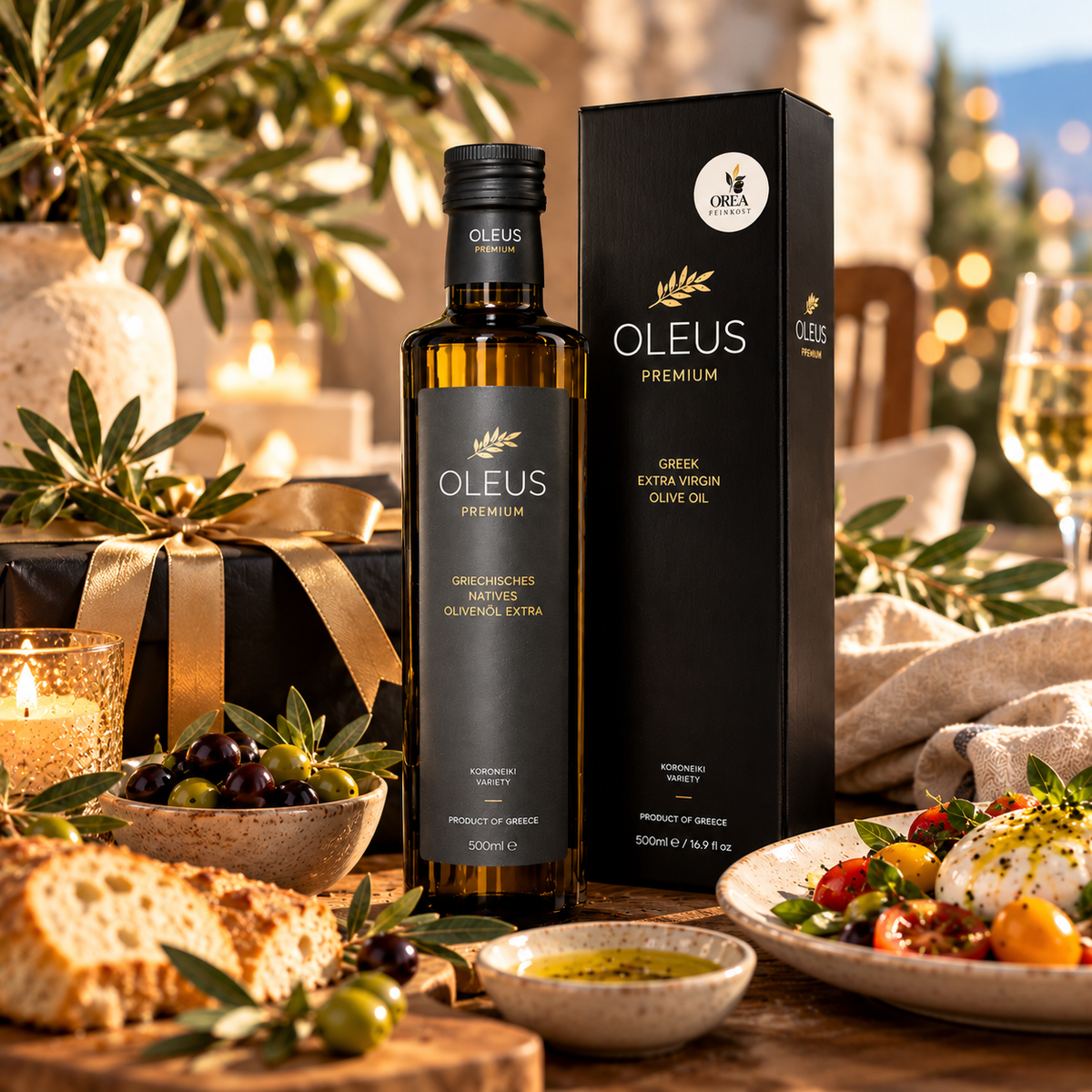 Oleus Griechisches Olivenöl 500ml Geschenk Box