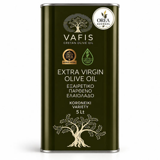 OREA Auswahl – Griechisches Olivenöl 5L – 100 % Koroneiki aus Kreta – Extra Nativ | VAFIS