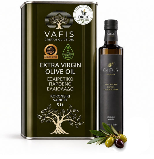 OREA Auswahl – Olivenöl Extra Nativ 5L + 500ml Premium Koroneiki aus Kreta