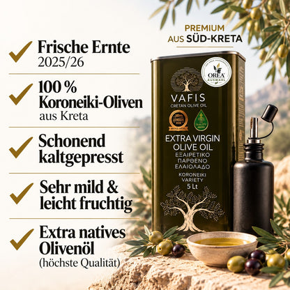 OREA Auswahl – 5L Extra Natives Olivenöl aus Kreta + Premium-Dosierflasche & Balsamico | Ernte 2025/26