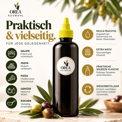 OREA DAILY Olivenöl – Mild-fruchtiges Olivenöl aus Kreta Extra Nativ in Squeeze Flasche 500ml