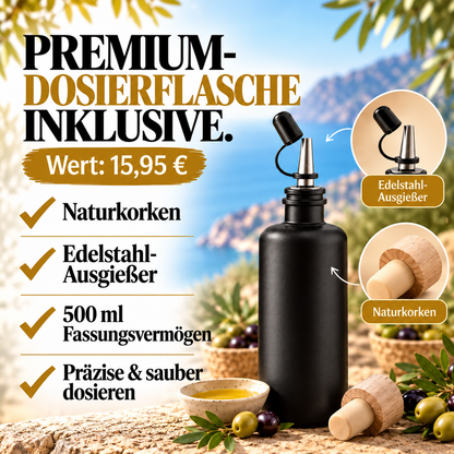 OREA Bio Olivenöl Extra Nativ aus Kreta – 3 x 1L (Ernte 2025/26) inkl. Premium Dosierflasche & Edelstahl-Ausgießer | frisch abgefüllt