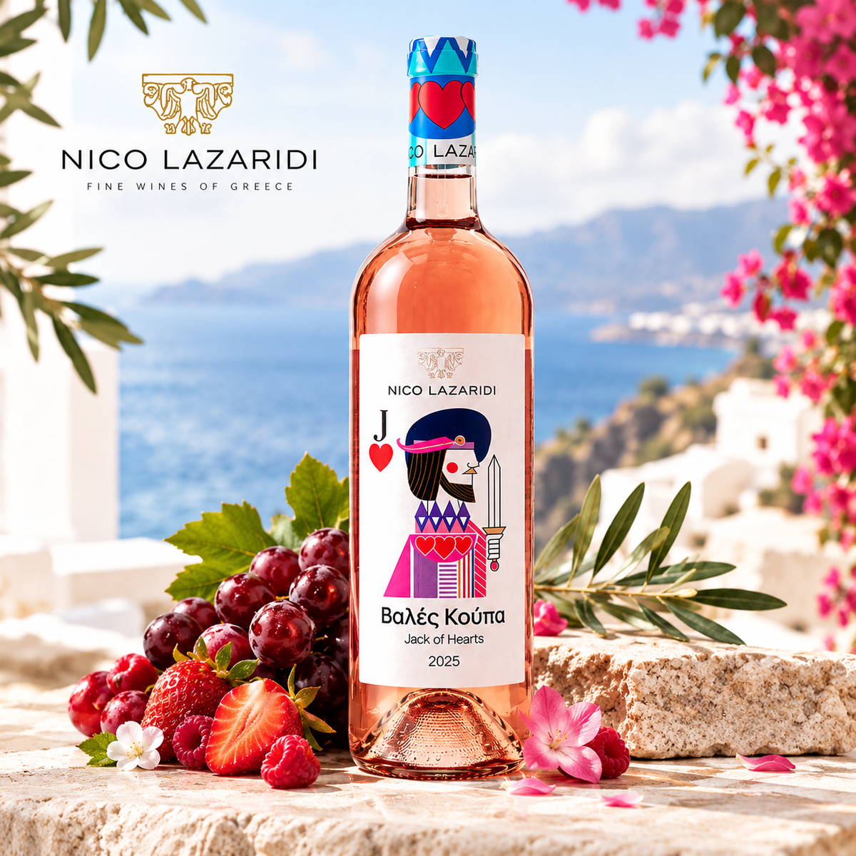 Nico Lazaridi Jack of Hearts Roséwein 2025 – Griechischer Rosé 750 ml | Agiorgitiko & Grenache