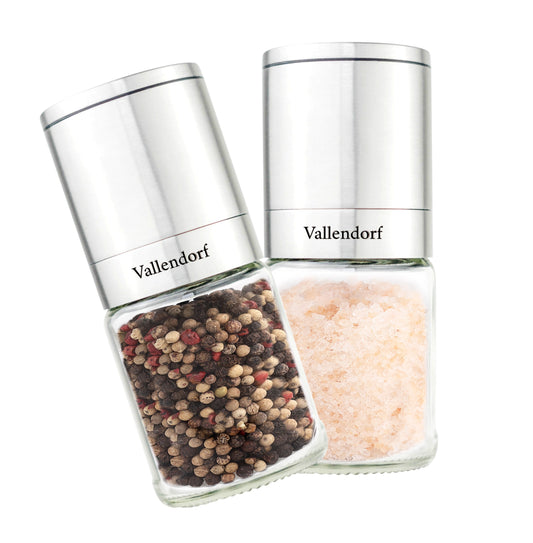 Vallendorf - Gewürzmühlenset 2in1, Salzmühle, Pfeffermühle, Elegance Steel (Edelstahl)