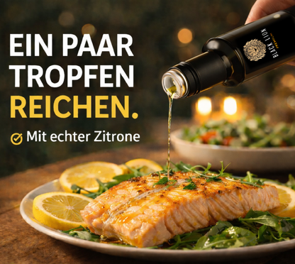 Black Lion Premium Zitronen-Olivenöl extra nativ – Zitronenöl & Würzöl mit echter Zitrone – kaltgepresst – ohne künstliche Zusätze – 500 ml